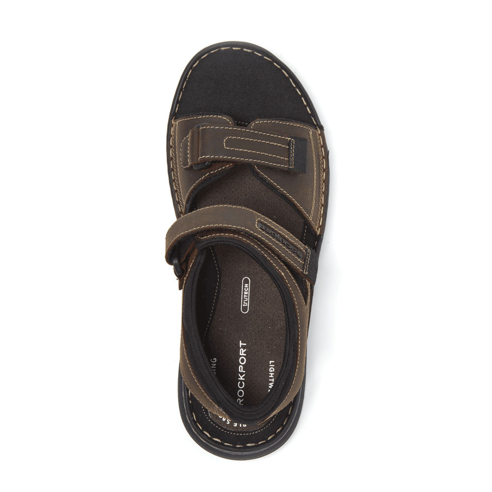 Rockport Singapore Mens Sandals - Darwyn Quarter Strap Brown - ZF0124765